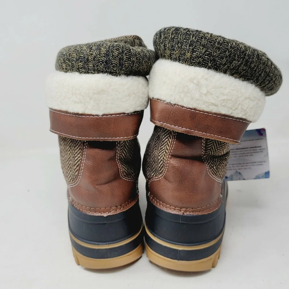 DREAM PAIRS Women's Snow Boots Waterproof Mid Calf Winter Warm Faux Fur Size 5
